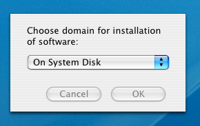 Choose domain for installation of software